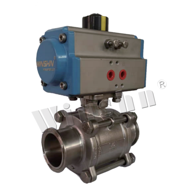 气动三片式快装球阀